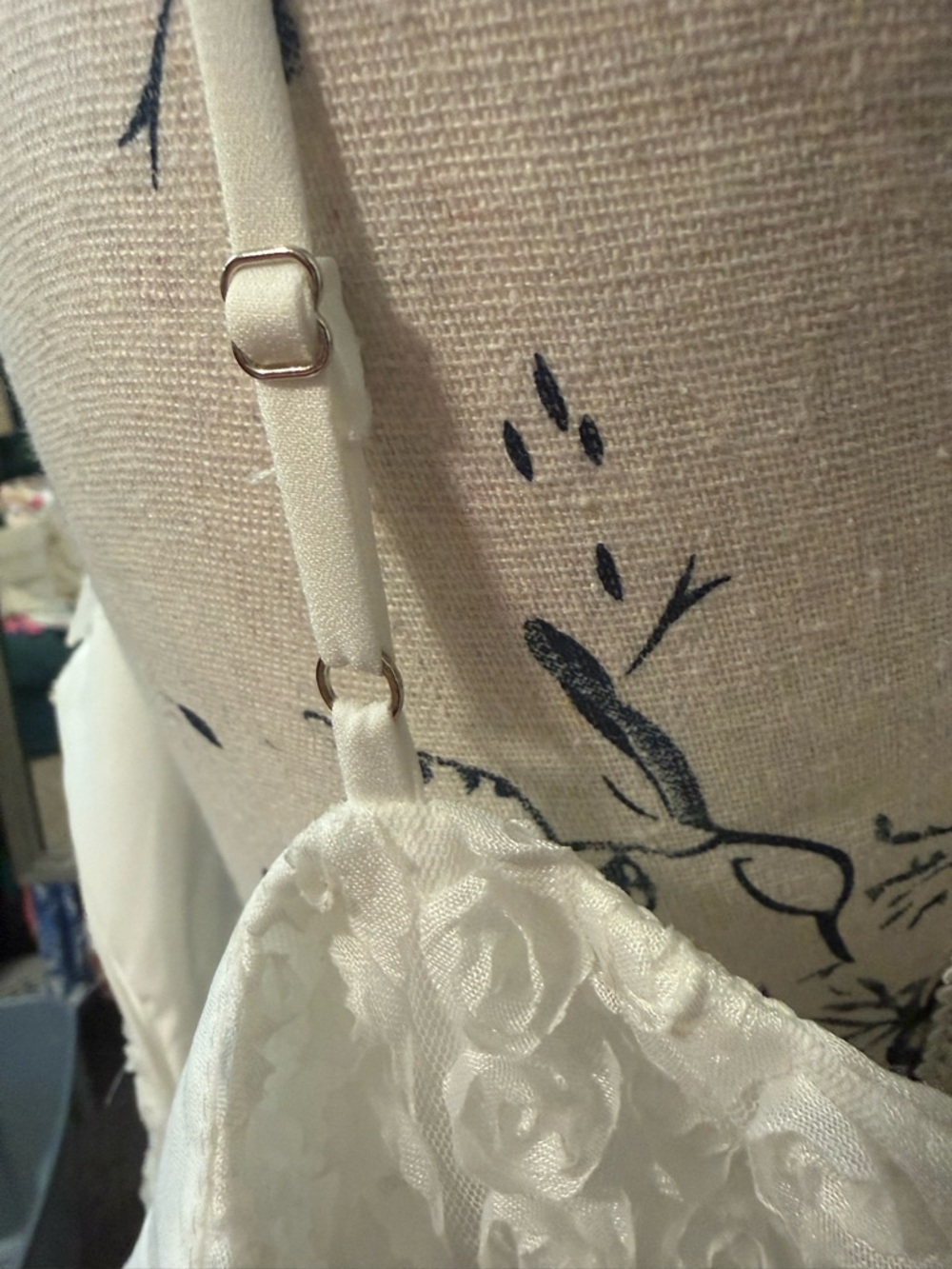 All in Favor White Rosette Spaghetti Strap Mini Dress Bridal shower (med) - Picture 8 of 16